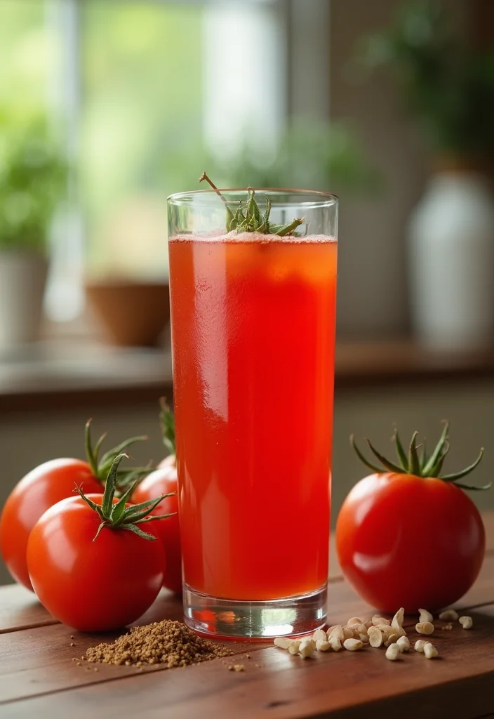 10 Healthy Juice Recipes for Fresh Daily Boosts - 8. Spicy Tomato Wellness Blend