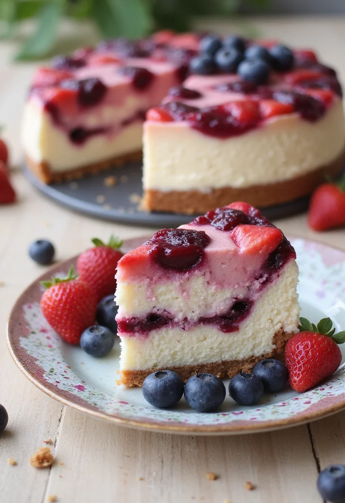 10 Keto Cheesecake Recipes for Sweet Low Carb Treats - 4. Berry Swirl Keto Cheesecake