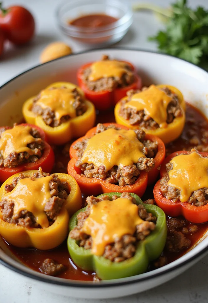 10 Keto Friendly Vegetable Recipes for Easy Sides - 10. Stuffed Bell Peppers