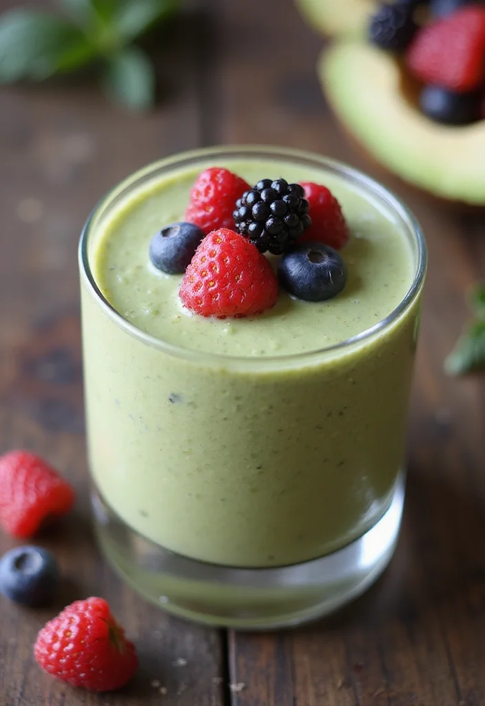 10 Keto Smoothie Recipes for Light Energizing Drinks - 1. Avocado Berry Bliss