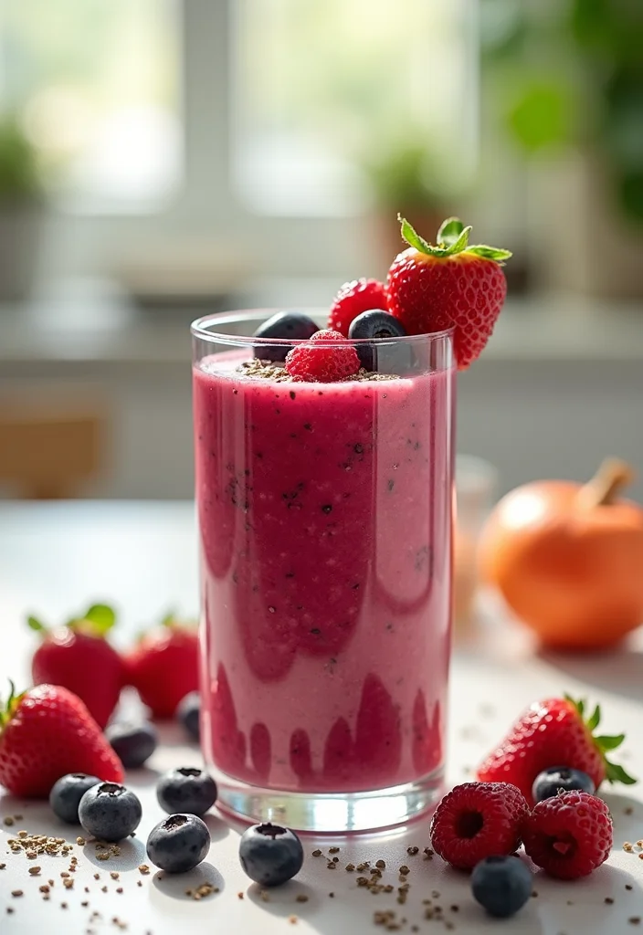 10 Keto Smoothie Recipes for Light Energizing Drinks - 6. Berry Chia Smoothie
