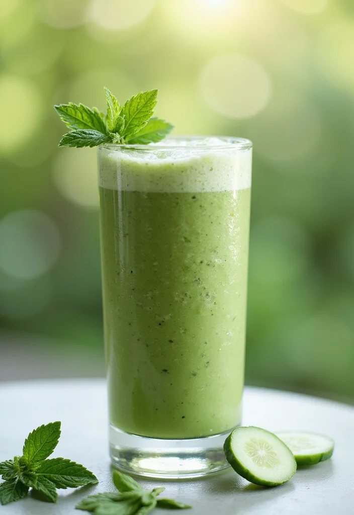 10 Keto Smoothie Recipes for Light Energizing Drinks - 7. Mint Cucumber Cooler