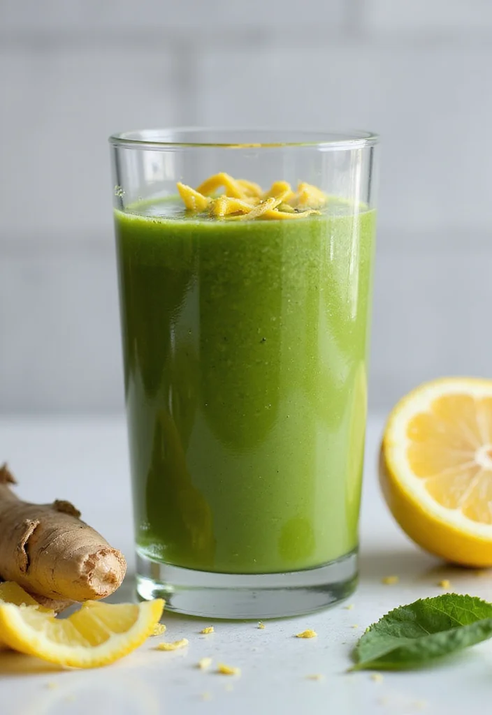 10 Keto Smoothie Recipes for Light Energizing Drinks - 8. Spicy Green Detox Smoothie