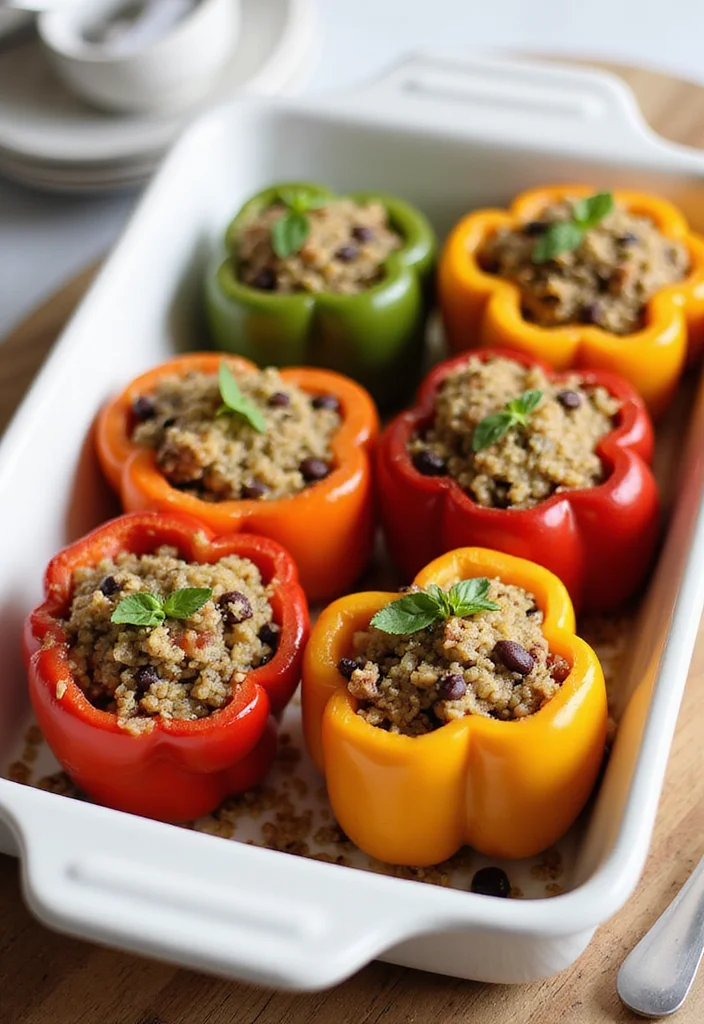 10 Low Carb Vegan Recipes for Fresh Everyday Eating - 7. Stuffed Bell Peppers with Quinoa and Black Beans