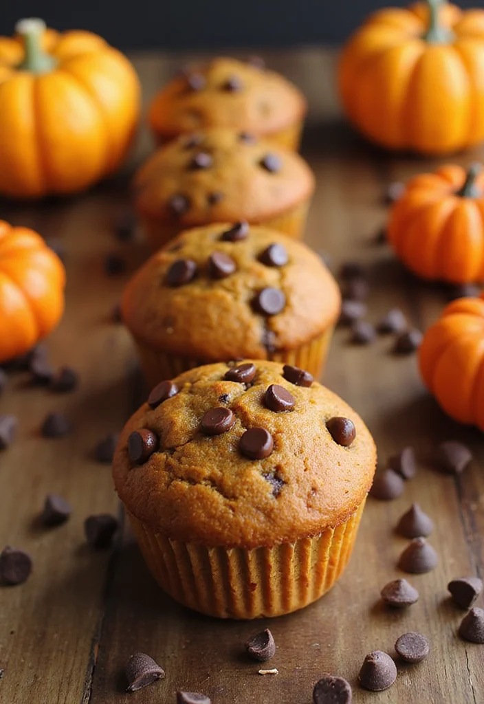 12 Easy Fall Dessert Recipes with Cozy Seasonal Flavors - 7. Chocolate Chip Pumpkin Muffins