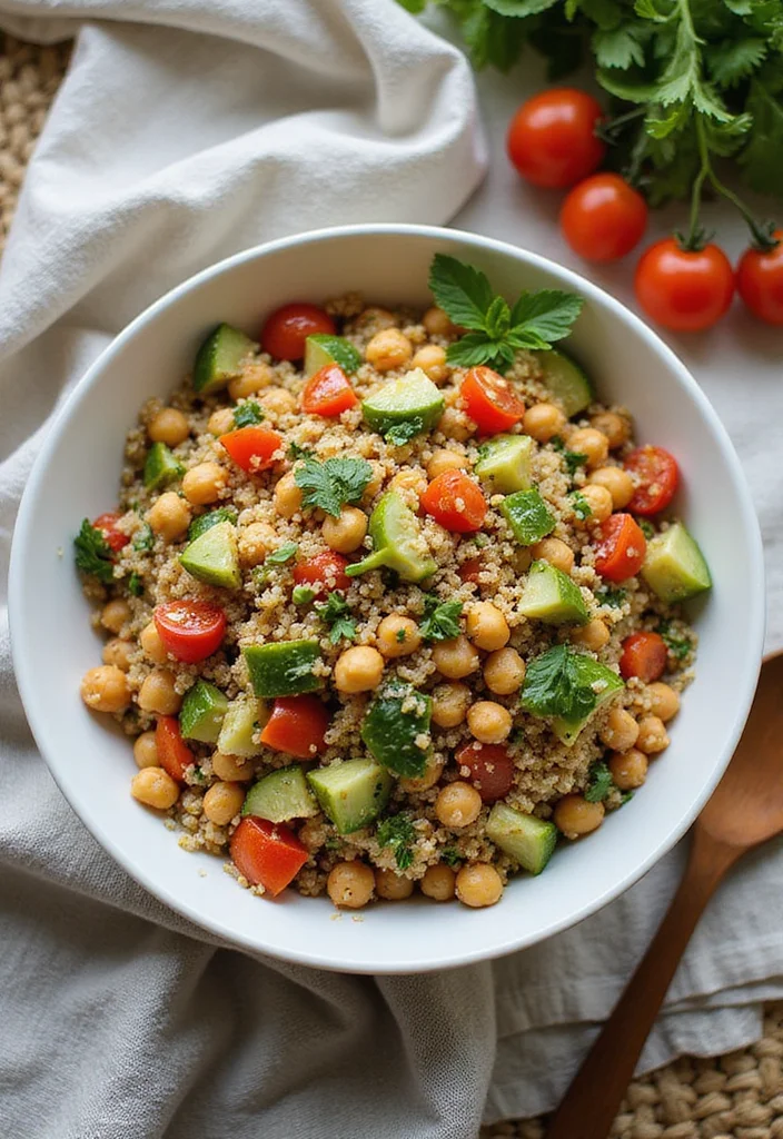12 Easy Healthy Food Recipes Anyone Can Make - 3. Quinoa Salad with Chickpeas