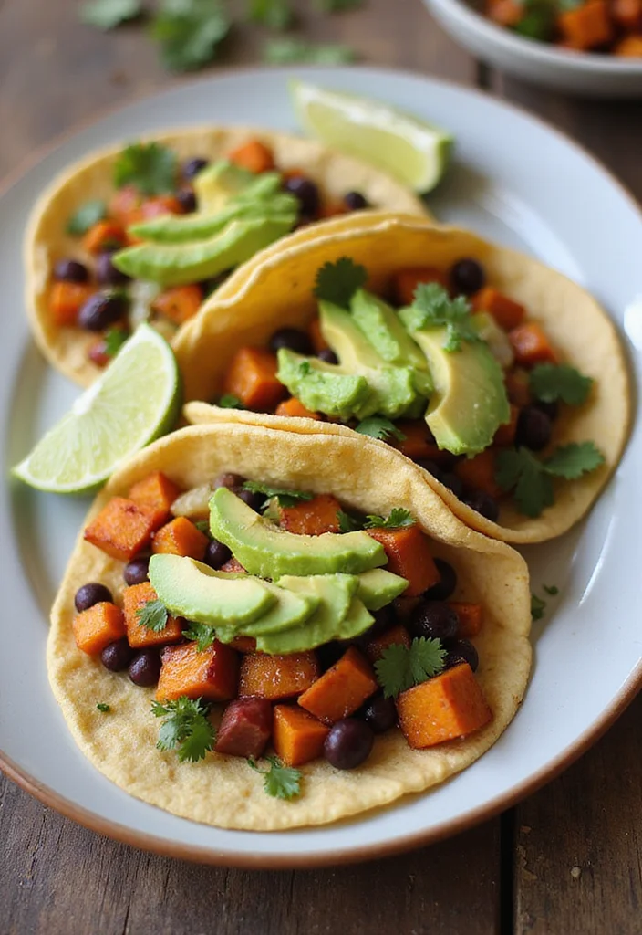 12 Easy Healthy Food Recipes Anyone Can Make - 4. Sweet Potato & Black Bean Tacos