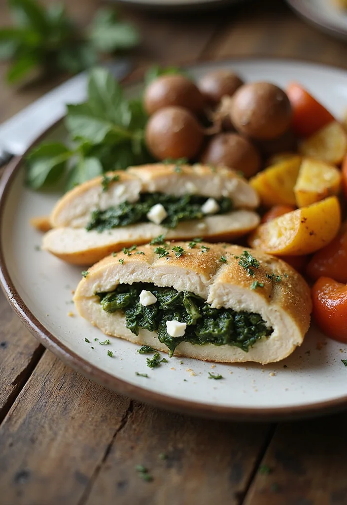 12 Easy Healthy Food Recipes Anyone Can Make - 7. Spinach & Feta Stuffed Chicken