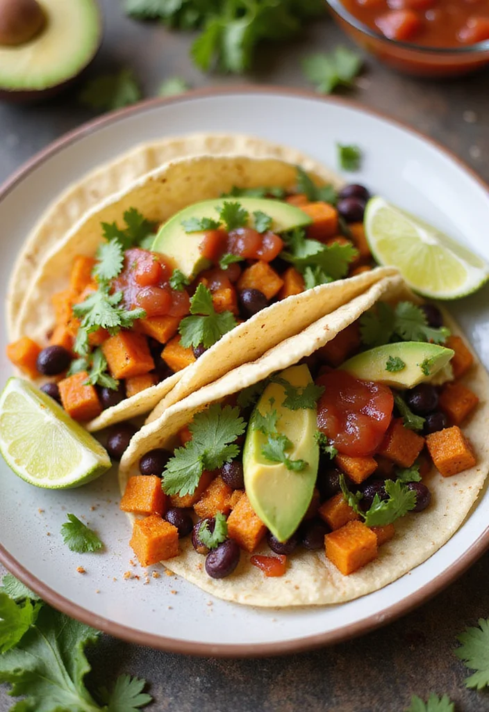 12 Easy Healthy Slow Cooker Recipes for Busy Days - 6. Sweet Potato and Black Bean Tacos