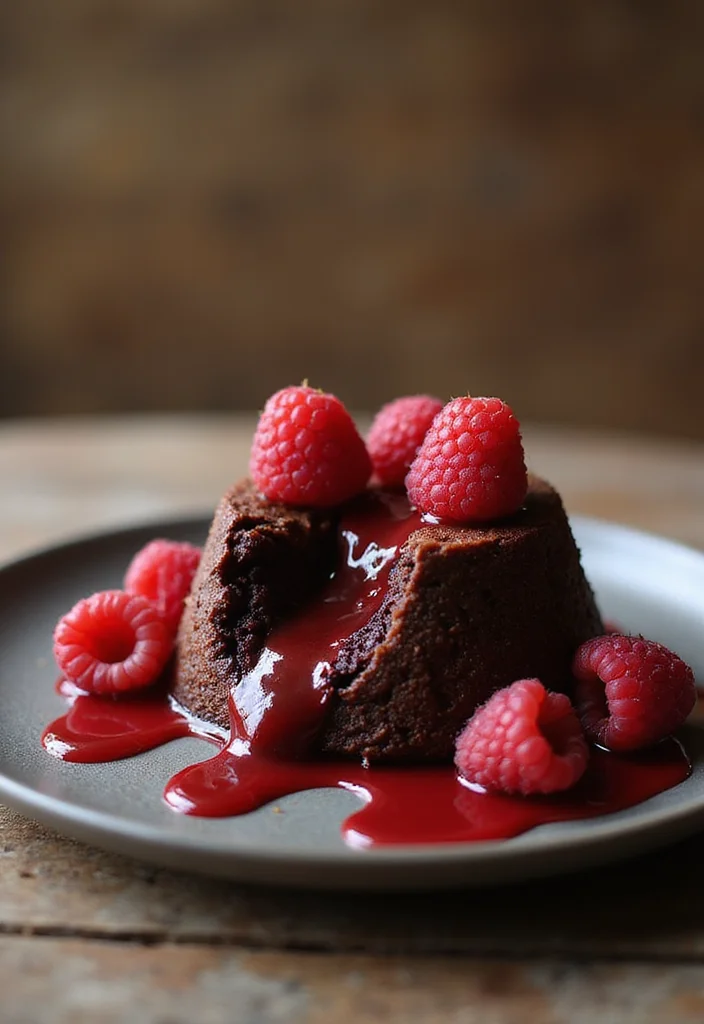 12 Fancy Dessert Recipes That Feel Special but Simple - 12. Chocolate Lava Cake with Raspberry Sauce