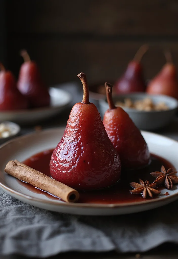12 Fancy Dessert Recipes That Feel Special but Simple - 9. Elegant Poached Pears in Red Wine