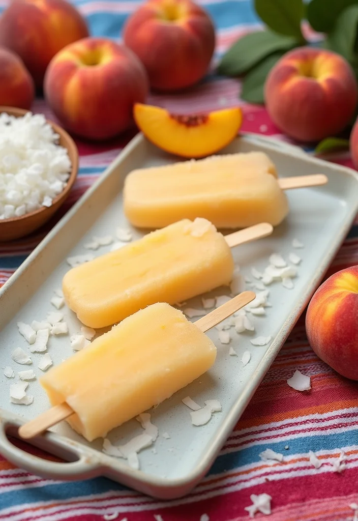 12 Fruity Dessert Recipes Fresh and Simple - 5. Peach Coconut Popsicles
