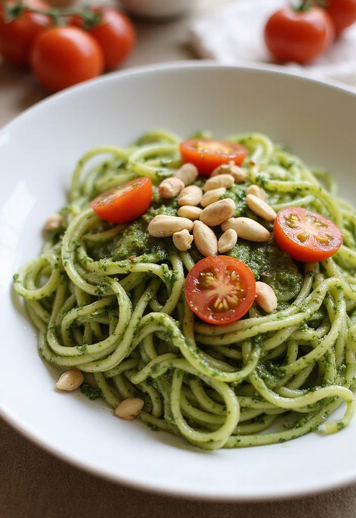12 Healthy Vegetable Dinner Recipes for Easy Meals - 6. Zucchini Noodles with Pesto