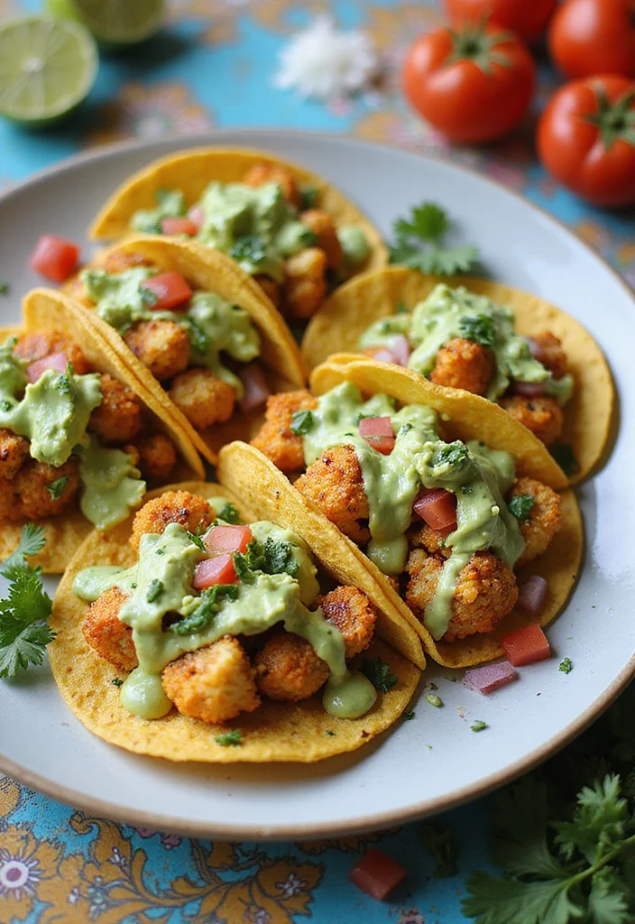 12 Healthy Vegetable Dinner Recipes for Easy Meals - 9. Cauliflower Tacos with Avocado Crema