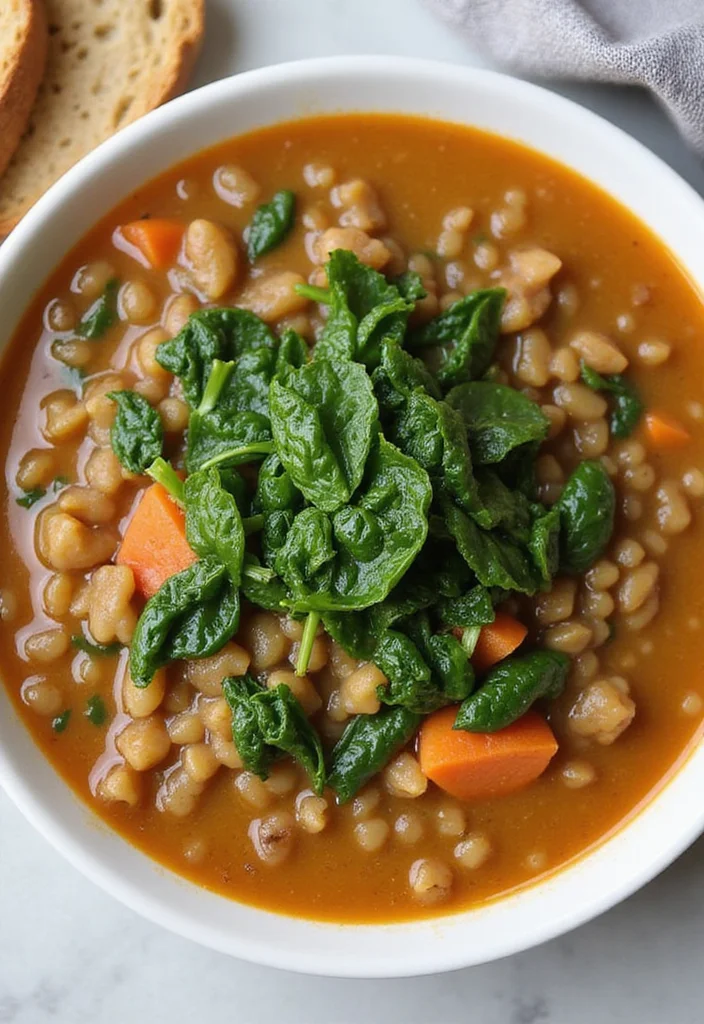 12 Heart Healthy Recipes for Everyday Cooking - 6. Lentil Soup with Spinach