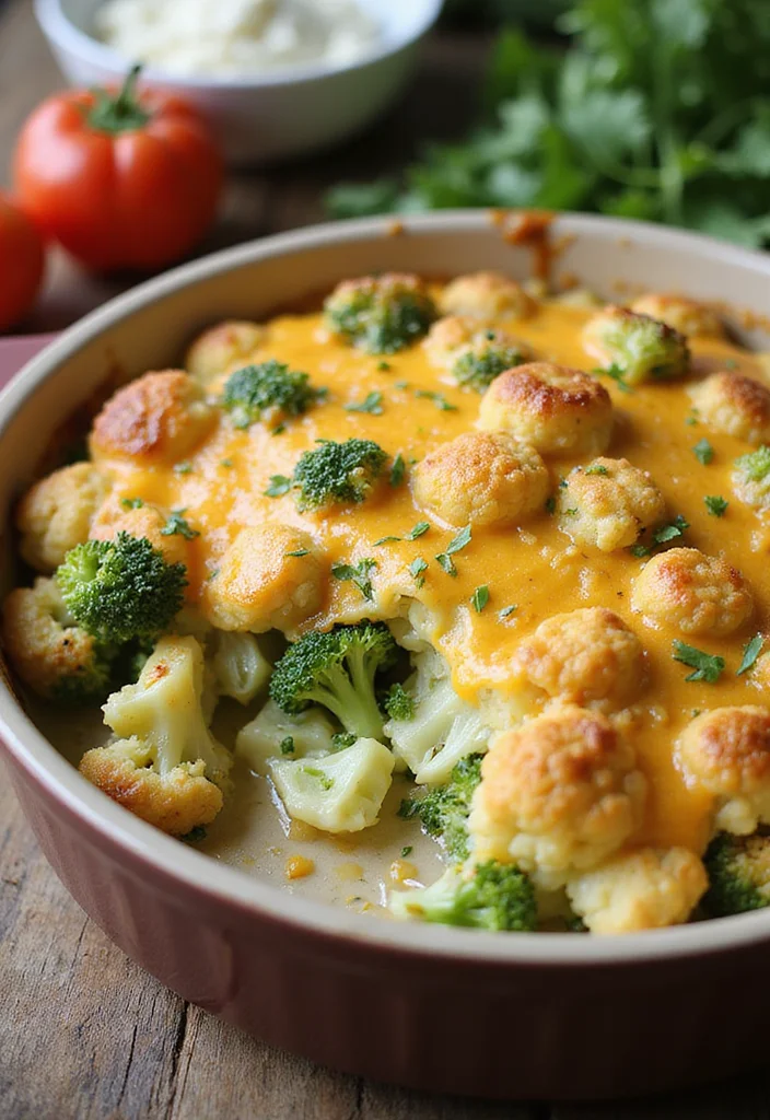 12 Low Carb Keto Recipes for Simple Daily Meals - 11. Cheesy Broccoli and Cauliflower Bake