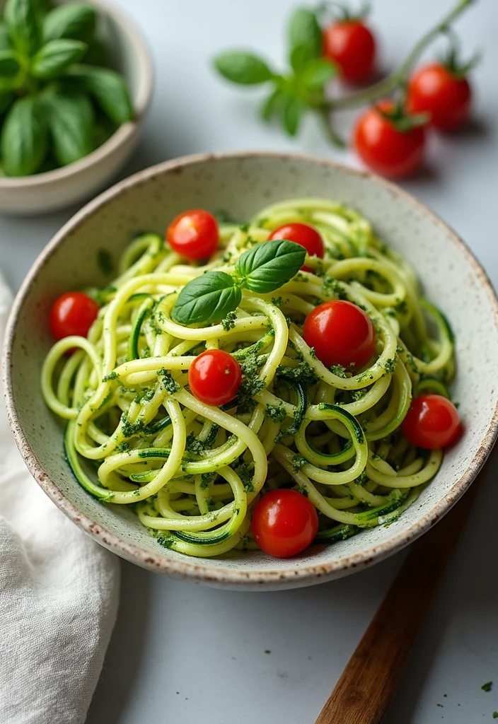 12 Meatless Dinner Recipes for Simple Weeknight Cooking - 11. Zucchini Noodles with Pesto