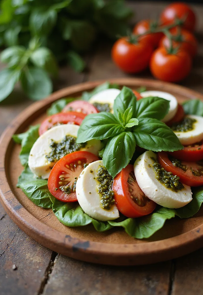 12 Mediterranean Dinner Recipes with Bright Flavor - 11. Caprese Salad with Pesto Dressing