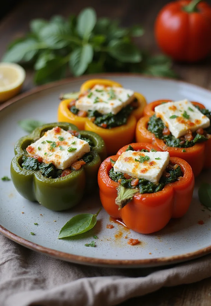 12 Mediterranean Dinner Recipes with Bright Flavor - 4. Spinach and Feta Stuffed Peppers