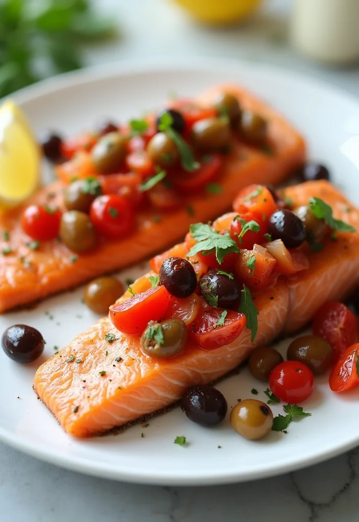 12 Mediterranean Dinner Recipes with Bright Flavor - 6. Baked Salmon with Mediterranean Salsa