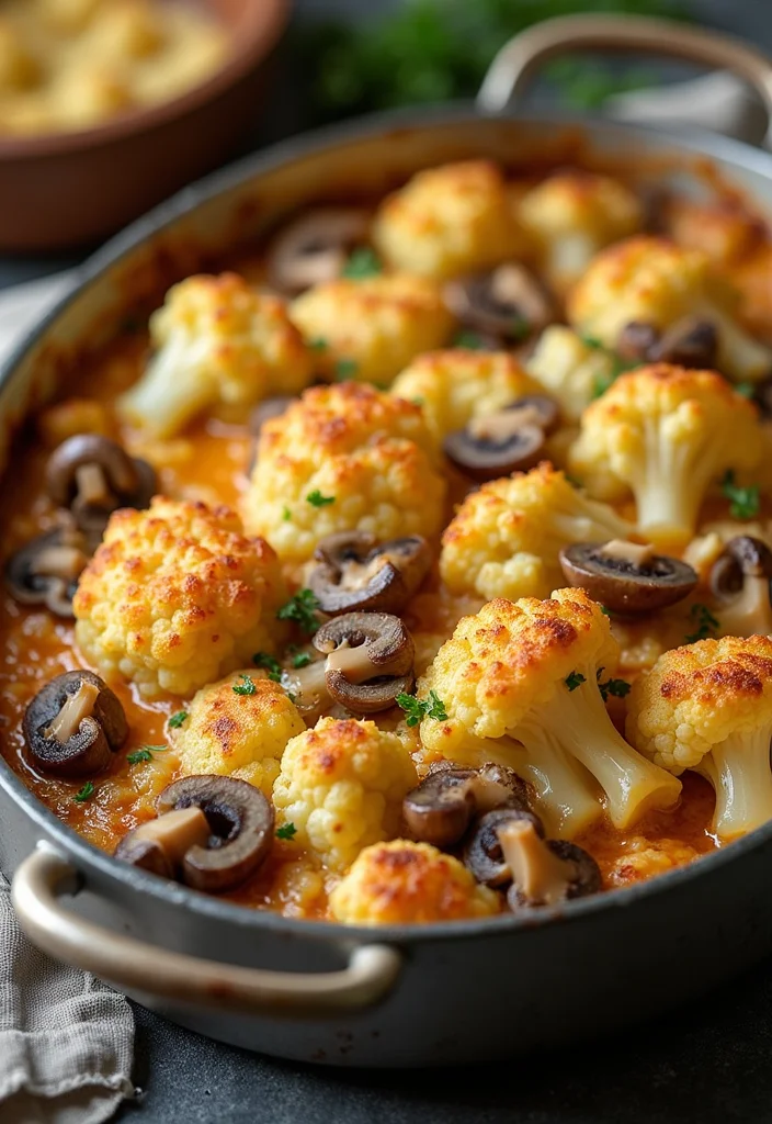12 Mushroom Dinner Recipes for Rich Savory Flavor - 12. Mushroom and Cauliflower Casserole