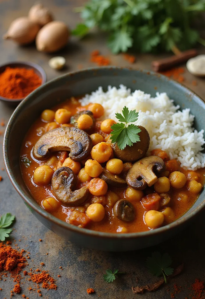 12 Mushroom Dinner Recipes for Rich Savory Flavor - 9. Mushroom and Chickpea Curry