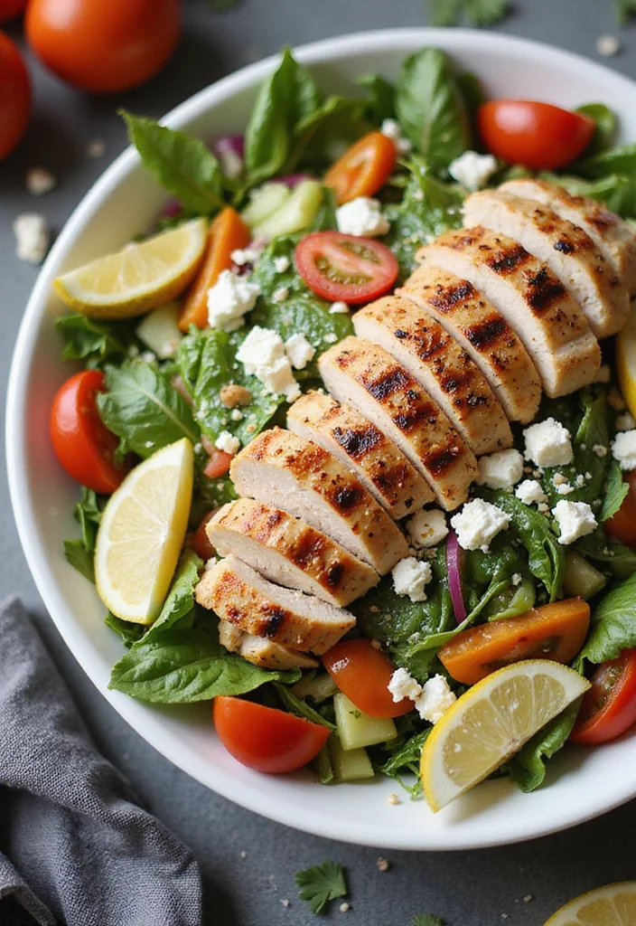 12 Quick Keto Dinner Recipes Ready in Minutes - 11. Greek Salad with Grilled Chicken
