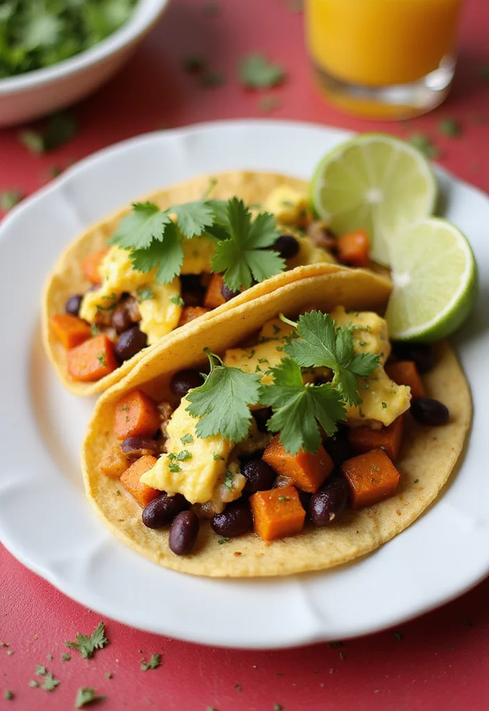 12 Vegan Breakfast Recipes for Bright Mornings - 9. Sweet Potato and Black Bean Breakfast Tacos