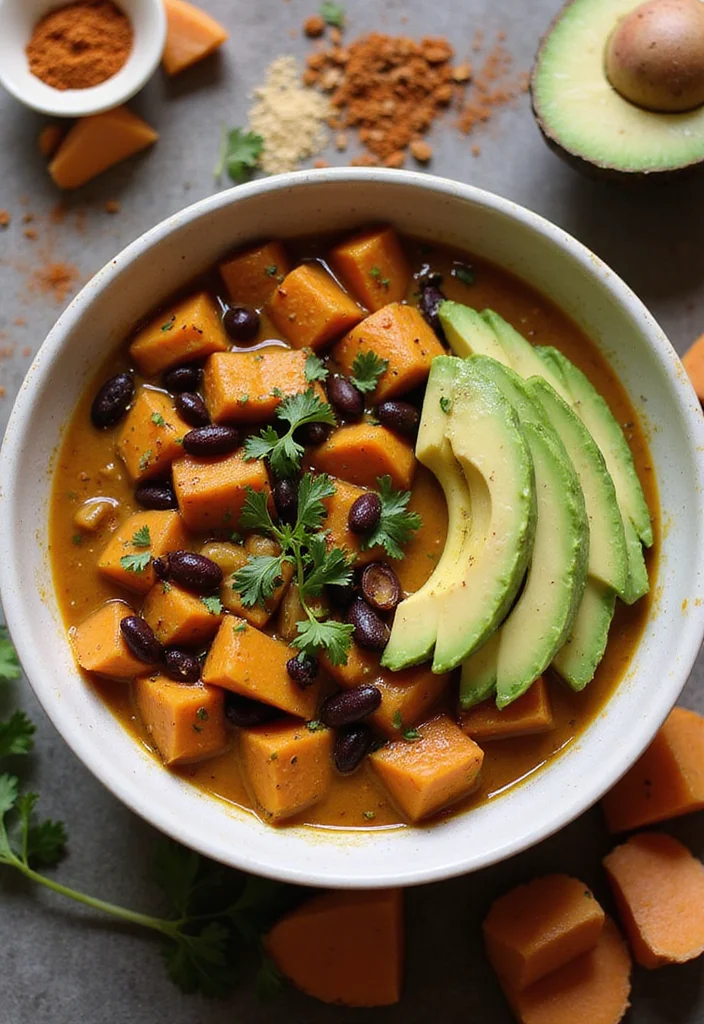 12 Vegan Curry Recipes for Warm Easy Dinners - 11. Sweet Potato and Black Bean Curry