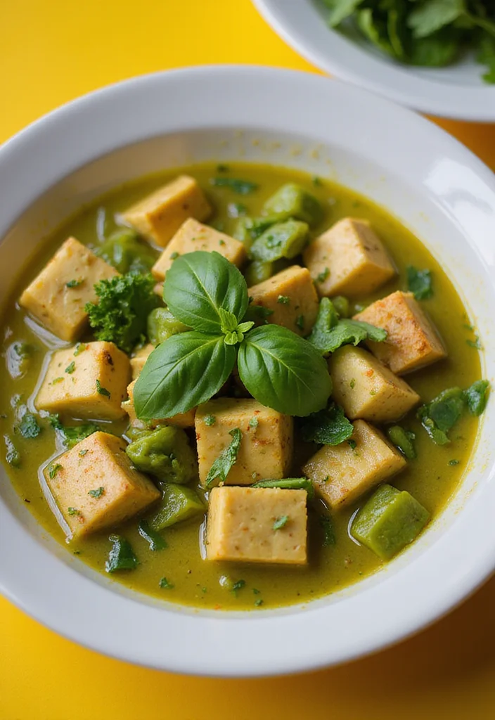 12 Vegan Curry Recipes for Warm Easy Dinners - 4. Thai Green Curry with Tofu
