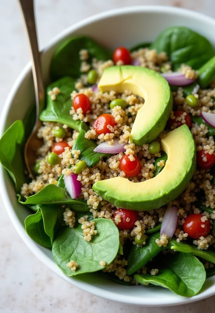 12 Vegan Quinoa Recipes for Light Protein Meals - 8. Quinoa and Spinach Salad