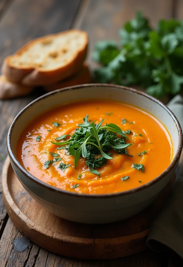 12 Vegan Sweet Potato Recipes for Comfort Meals - 2. Sweet Potato and Kale Soup