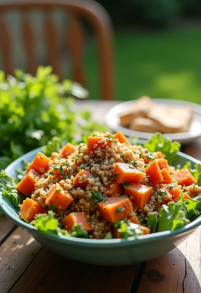 12 Vegan Sweet Potato Recipes for Comfort Meals - 8. Roasted Sweet Potato and Quinoa Salad