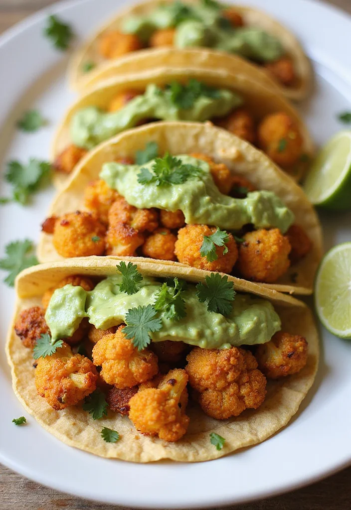 12 Vegan Taco Recipes Full of Fresh Flavor - 7. Roasted Cauliflower Tacos