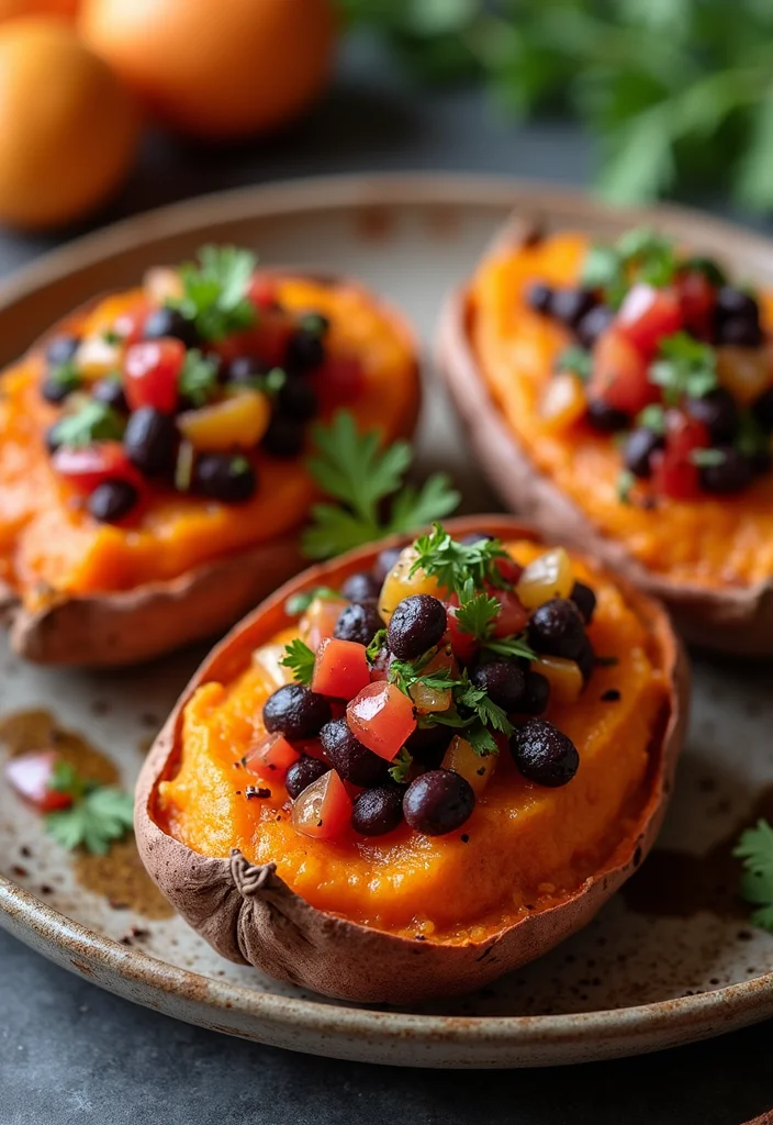 12 Winter Dinner Recipes for Warm Comfort Meals - 8. Baked Sweet Potato with Black Bean Salsa